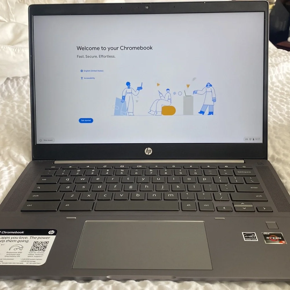 HP Chromebook 14b,14in FHD AMD RYZEN 3, Charcoal Grey Color.